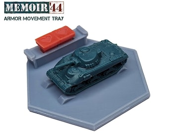 World War 2 Armor Movement Trays FULL Hex w. Chocks | 1/72nd, 15mm World War 2 Gaming TTRPG Scenery, Hex Game Terrain, Battlefield RPG Gamer