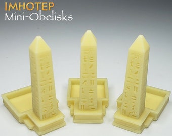 Imhotep Mini-Obelisks : Builder of Egypt Side B | Egyptian, Reed Ships. Sled. Pyramid, Temple, Burial Chamber, Board Game Accessory, KOSMOS