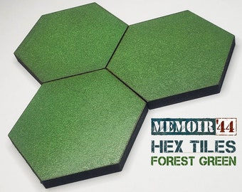 60mm Forest Green Full Hex Terrain Riser Blank MDF Tile Bases | Hills, Mountains, World War 2 Gaming TTRPG Scenery, Battlefield RPG