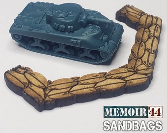 60mm MDF Sandbags | 1/72, 15mm, World War 2 Sandbag, Gaming TTRPG Scenery, Hex Game Terrain, Battlefield RPG Models