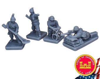 World War 2 US Engineers Special Units | 15mm Infantry, 1/72nd Gaming Scenery, Hex Terrain, Battlefield RPG Gamer, Memoir 44, Command Colors