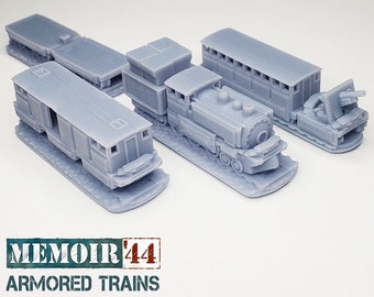 World War 2 Armored Trains 4pcs Terrain Upgrade | Gaming TTRPG Scenery, Hex Game Terrain, Battlefield RPG Gamer Models