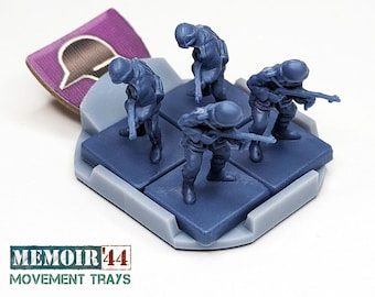 15mm Infantry Movement Trays | 1/72nd, Table Top World War 2 Gaming TTRPG Scenery, Hex Game Terrain, Battlefield RPG Gamer Models