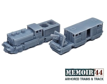 World War 2 Armored Trains 4pcs Terrain Upgrade | World War 2 Gaming TTRPG Scenery, Hex Game Terrain, Battlefield RPG Gamer Models