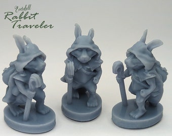 Rabbit Travelers I Everdell Critters Unofficial Upgrade | Nature Board Games, Animal Pieces, Meeple Board Game Bling, BGG, 3D Printed Model