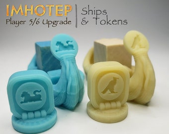 Imhotep Tokens & Private Ship 6 Player Upgrade | Builder of Egypt, Egyptian Reed Ship, Board Game Accessories, Boardgame, Meeple, KOSMOS
