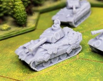 German WW2 Panther Tanks 5pcs | Panzerkampfwagen Pz.Kpfw. Axis, 1/200 World War 2 TTRPG Scenery, Game Terrain, Battlefield Models, Memoir 44