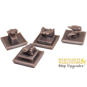 Merchants & Marauders Ship Modification Tokens 32pcs Upgrade | Custom Meeple, Boardgame Pieces, Sailing Ships, Meeples, Pirates Privateers