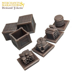 Merchants & Marauders Demand Tokens 32pcs Upgrade | Custom Meeple, Boardgame Pieces, Sailing Ships, Meeples, Pirates Privateers