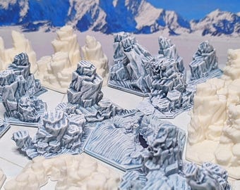 Seracs & Impassable Ice Planet Glaciers | 1/72, 60mm, 53mm, Gaming TTRPG Scenery, Battlefield RPG Gamer Models, Science Fiction Landscape