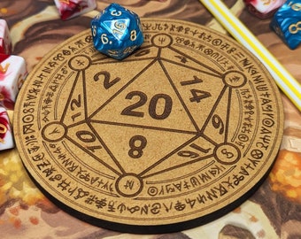 d20 Drink Coasters 4" | Dice, D&D, Dungeons Dragons, Board Game Night, Boardgame Table, Gaming Decor, Magic, Wooden Coaster