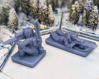 WW2 Finnish Sniper Team 2pcs |  Finland, 1/72nd World War 2 Gaming TTRPG Scenery, Game Terrain, Battlefield RPG Models, Memoir 44