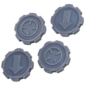 Action/Fire Command Tokens | World War 2 Gaming TTRPG Scenery, Move Target, Hex Game Terrain, Battlefield RPG Gamer Models