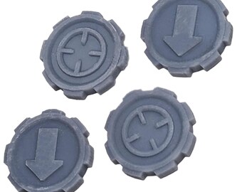 Action/Fire Command Tokens | World War 2 Gaming TTRPG Scenery, Move Target, Hex Game Terrain, Battlefield RPG Gamer Models
