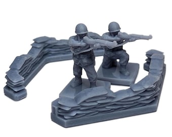 World War 2 Sandbags 60mm Hex | 1/72, 15mm, Command & Colors Gaming Scenery, Game Terrain, Battlefield RPG Model, Memoir 44