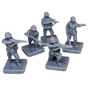 Japanese WW2 Imperial Army Infantry 5pcs | 15mm, 1/72nd World War 2 TTRPG, Hex Terrain, Battlefield, Memoir44, Axis Allies, Command Colors