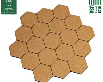 19-Tile Multi-Hex 1.25" Star MDF Bases | 30mm, 3mm, 6mm, TTRPG Scenery, Battlefield RPG, Campaign Map, Base, Basing, Terrain, Bulk Sets
