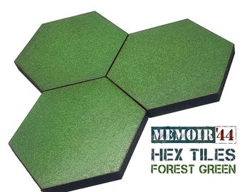 60mm Forest Green Full Hex Terrain Riser Blank MDF Tile Bases | Hills, Mountains, World War 2 Gaming TTRPG Scenery, Battlefield RPG