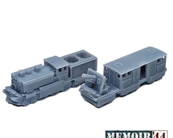 World War 2 Armored Trains 4pcs Terrain Upgrade | World War 2 Gaming TTRPG Scenery, Hex Game Terrain, Battlefield RPG Gamer Models