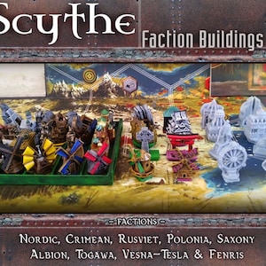 Scythe Faction Buildings Custom Meeples: Nordic, Crimean, Rusviet, Polania, Saxony, Invaders from Afar, Rise of Fenris Expansion Game Pieces