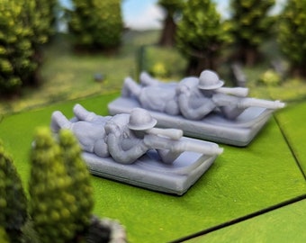 WW2 USA, British, French & German Sniper Teams |  1/72nd World War 2 Gaming TTRPG Scenery, Game Terrain, Battlefield RPG Models, Memoir 44