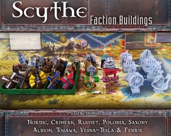 Scythe Faction Buildings Custom Meeples: Nordic, Crimean, Rusviet, Polania, Saxony, Invaders from Afar, Rise of Fenris Expansion Game Pieces