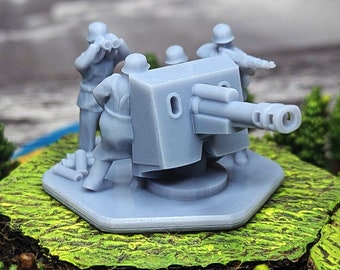 German 105mm leFH 18 Fixed Gun & Crew Model 5pcs Artillery | 15mm, 1/72, 6mm, WW2 TTRPG Gaming Scenery, Hex Game Terrain, Battlefield RPG