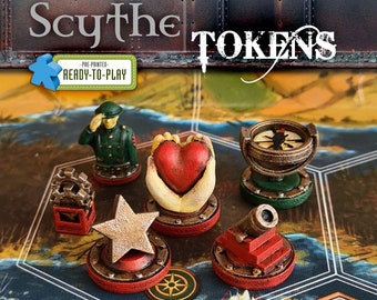 Scythe the Board Game Faction Tokens Ready To Play | Power,Encounter,Popularity,Star,Enlist,Upgrade,Nordic,Crimean,Rusviet,Polonia,Saxony