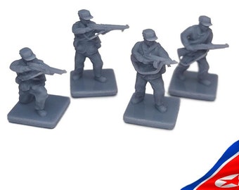 North Korean DPRK Infantry 1950-1953 Korea War | 1/72nd World War 2 Gaming TTRPG Scenery, Hex Game Terrain, Memoir 44, Made in USA
