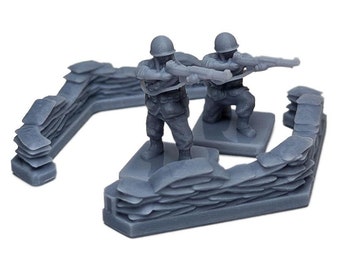 World War 2 Sandbags 60mm Hex | 1/72, 15mm, Command & Colors Gaming Scenery, Game Terrain, Battlefield RPG Model, Memoir 44