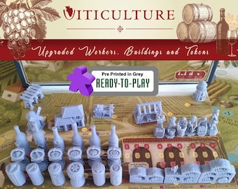 Viticulture Essential Edition Workers, Buildings and Tokens Upgrade 108pcs | Board Game, Boardgame Night, Stonemaier Games, Gamer Gifts