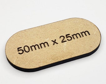 MDF Pill Bases 50mm x 25mm | TTRPG Scenery, Battlefield RPG, Basing, Terrain