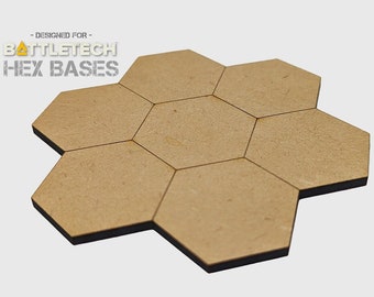 7-Tile Multi-Hex 1.25" Star MDF Bases | BattleTech, TTRPG Scenery, Battlefield RPG, Campaign Map, Base, Basing, Terrain, Bulk Sets