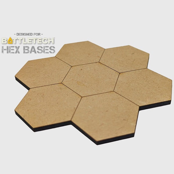 7-Tile Multi-Hex 1,25" Star MDF Bases | BattleTech, TTRPG Landschaft, Battlefield RPG, Kampagnenkarte, Basis, Basing, Terrain, Bulk Sets