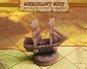 RPG World Map Markers for Dungeons & Dragons Trackers 8pcs | DnD, Custom Meeple, Boardgame Pieces, Sailing Ship, Meeples, Pirate, Privateers
