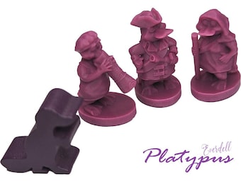 Platypus x6 | Everdell Pearlbrook Unofficial Upgrade | Axolotl, Starling, Platypus, 3D Printed Woodland Board Game Creatures