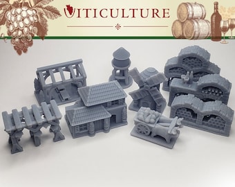 Viticulture Buildings Upgrade | Vineyard Wine Board Game Pieces, Boardgame Night, Stonemaier Games, Gamer Gifts