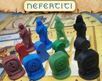 Nefertiti Egyptian Player Tokens Upgraded Board Game Components | Reed Ship, Board Game Accessories, Boardgame Piece, Meeple, Pharaoh Games