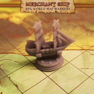 RPG World Map Markers for Dungeons & Dragons Trackers 8pcs | DnD, Custom Meeple, Boardgame Pieces, Sailing Ship, Meeples, Pirate, Privateers