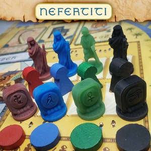 Nefertiti Egyptian Player Tokens Upgraded Board Game Components | Reed Ship, Board Game Accessories, Boardgame Piece, Meeple, Pharaoh Games