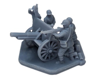 WW2 Japanese Type 38 75mm Field Gun & Crew Artillery | 15mm, 1/72, 107mm, WW2 TTRPG Gaming Scenery, Hex Terrain, Battlefield