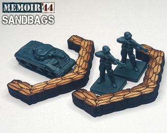 Memoir 44 6mm MDF Sandbags | World War 2 Sandbag, Gaming TTRPG Scenery, Hex Game Terrain, Battlefield RPG Models