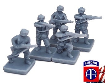 15mm US Airborne Infantry | 1/72nd World War 2 Gaming TTRPG Scenery, Hex Game Terrain, Battlefield RPG Gamer, Memoir 44, Command Colors