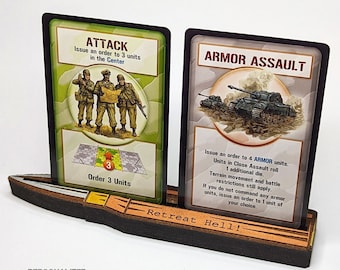 Personalised Card Rack for Memoir '44  | Military World War 2 Gaming TTRPG Scenery, Hex Game Terrain, Battlefield RPG, Axis & Allies