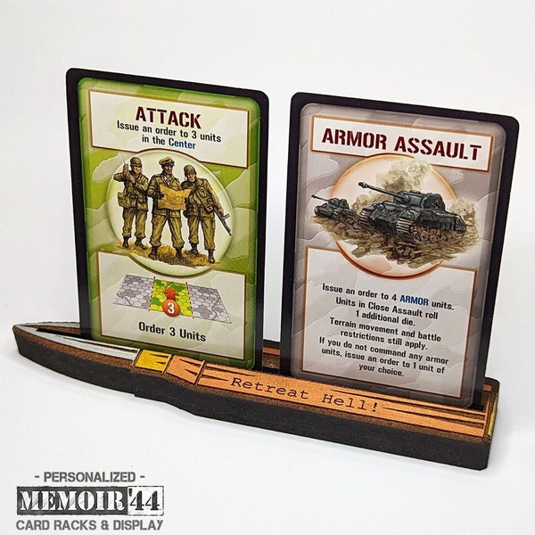 Personalised Card Rack for Memoir '44  | Military World War 2 Gaming TTRPG Scenery, Hex Game Terrain, Battlefield RPG, Axis & Allies
