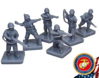WW2 US Pacific Marines | 15mm Infantry, 1/72nd World War 2 Gaming TTRPG Scenery, Terrain, Battlefield RPG Gamer, Memoir 44, Command Colors