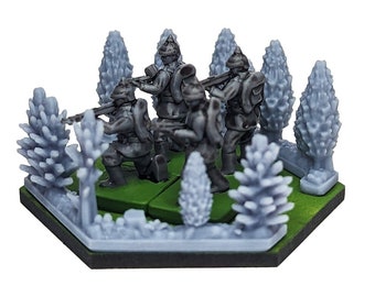 European Forest Partial Hex 60mm 4pcs | 1/72, 15mm, Command & Colors World War 2 Gaming Scenery, Hex Game Terrain, Battlefield RPG Model