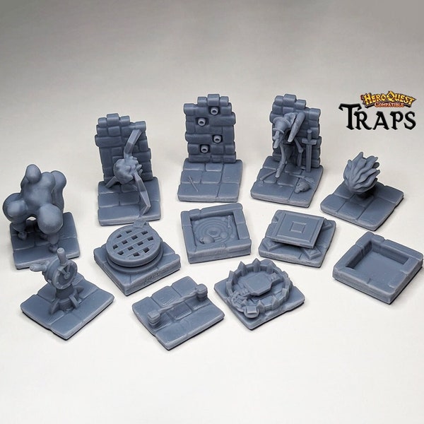 25mm Traps HeroQuest Compatible Floor/Wall HD Dungeon Terrain Miniature | Dungeons & Dragons Campaign Scenery, Boardgame upgraded meeples