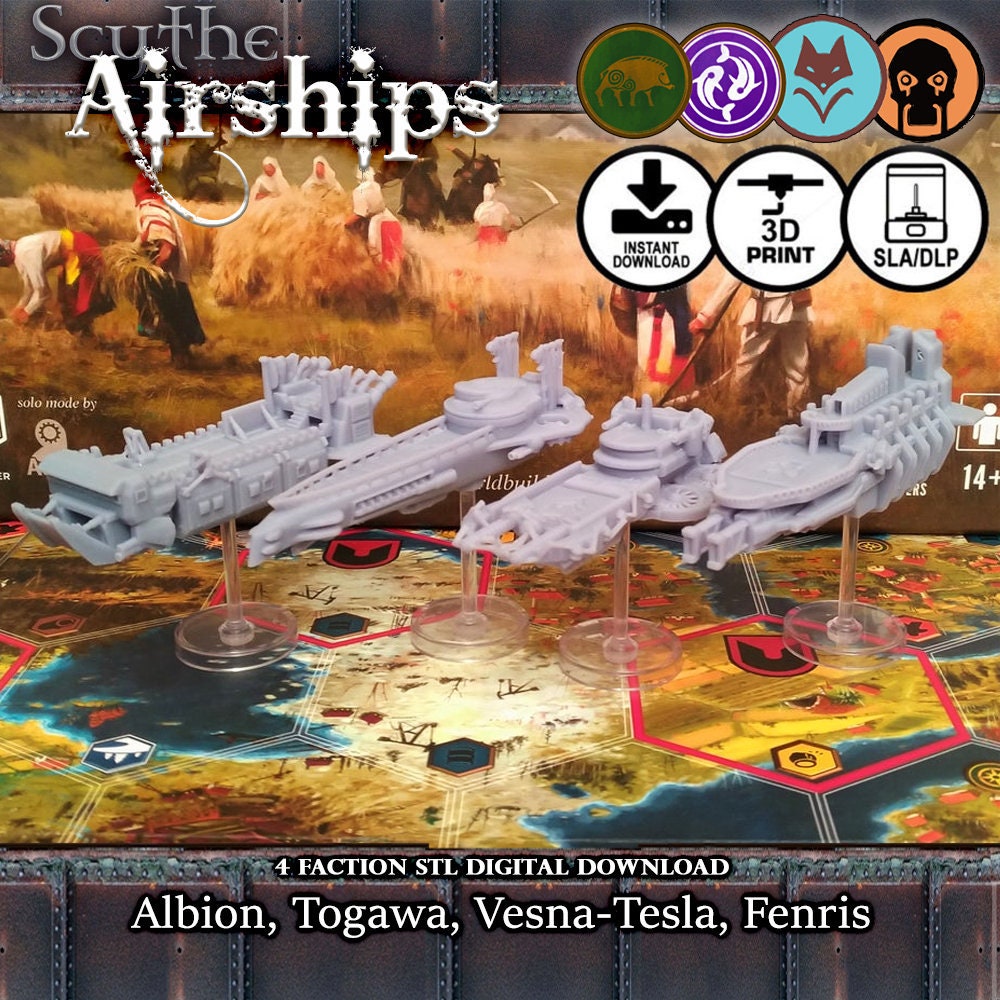 Scythe 4 Airships Expansion Wind Gambit DIGITAL STL DOWNLOAD Board.