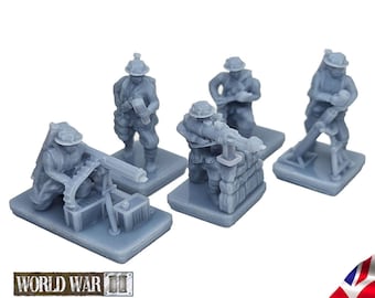 15mm British SWA Infantry Special Weapons Teams | 1/72nd World War 2 Gaming TTRPG Scenery, Hex Game Terrain, Battlefield RPG Gamer Models
